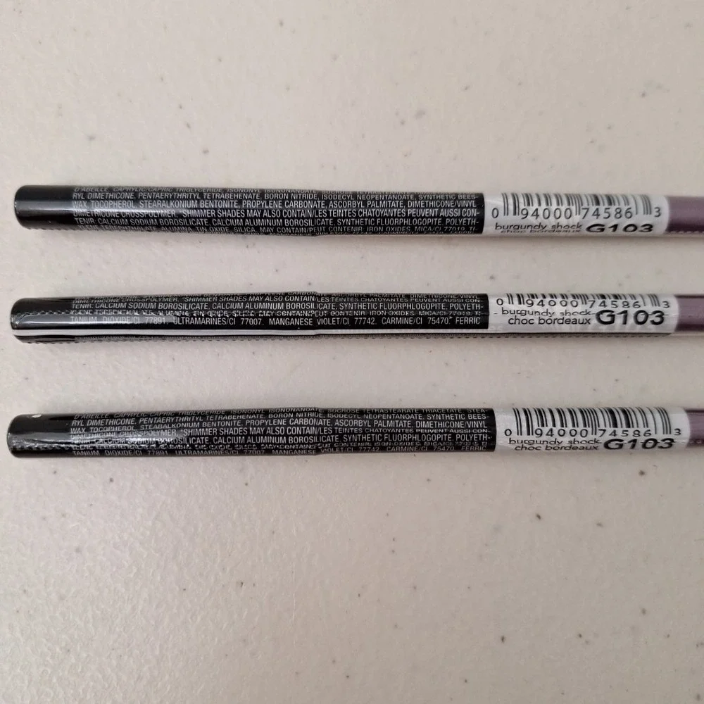 3 Set AVON GLIMMERSTICKS CHROMES EYE LINER - Burgundy Shock - G103 - New Sealed